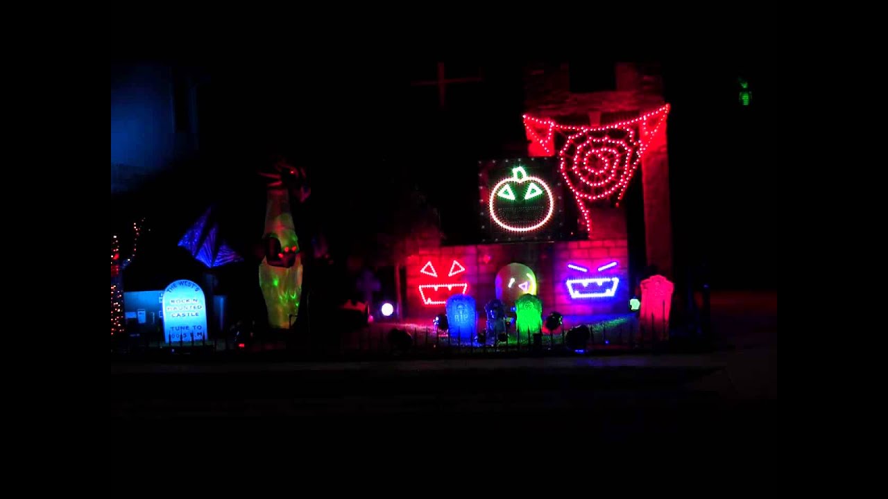 2015 Halloween Light Show "Thriller" YouTube