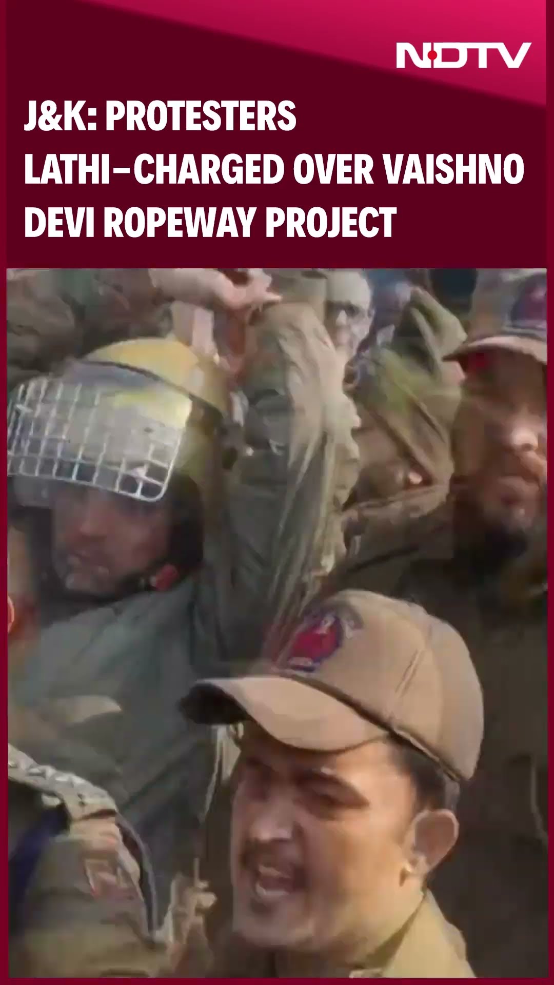 J\u0026K Police Lathi-Charge And Detain Protesters Over Vaishno Devi Ropeway Project