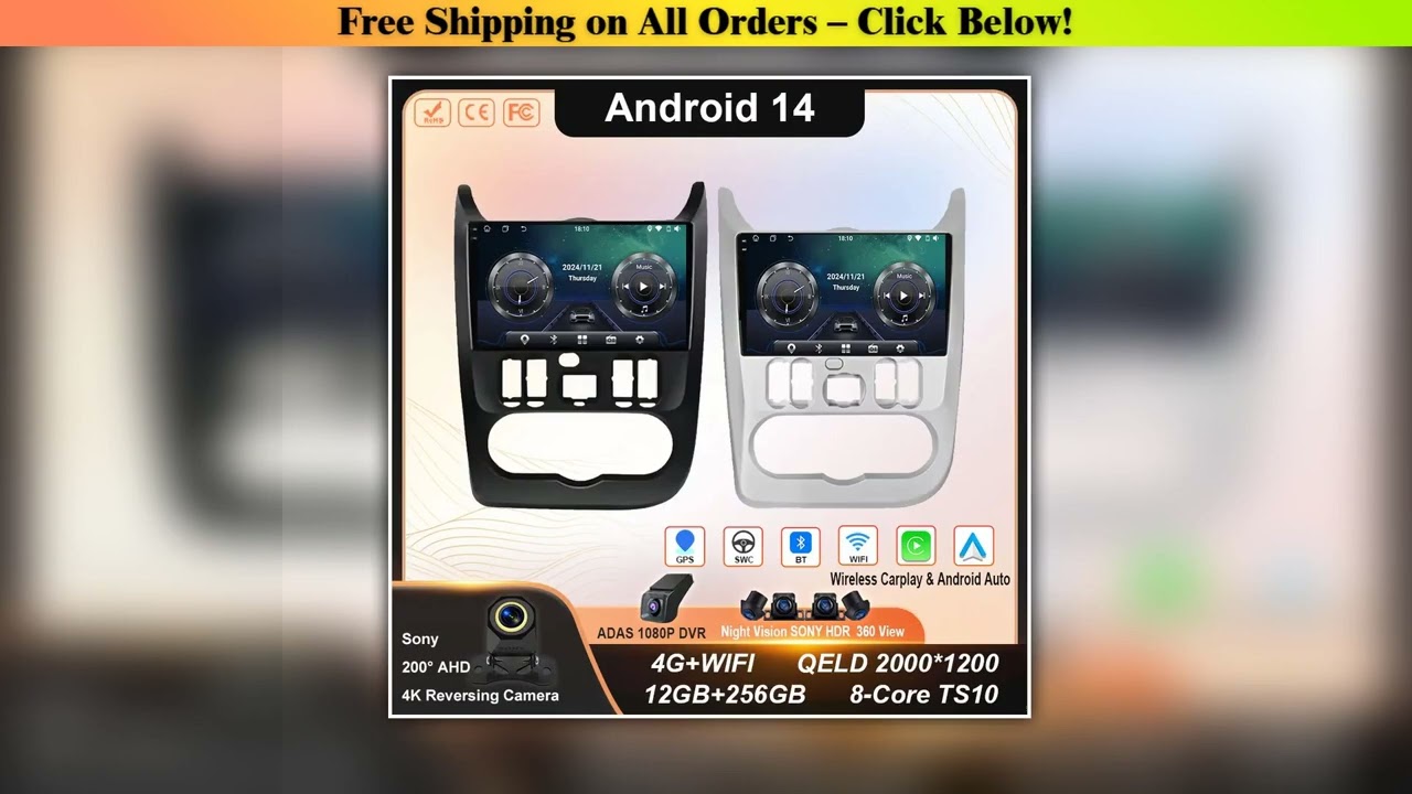 Android 14 For Renault Logan 1 Sandero 2009 2010 2011 2012 - 2015 Largus Dacia Duster Car Radio