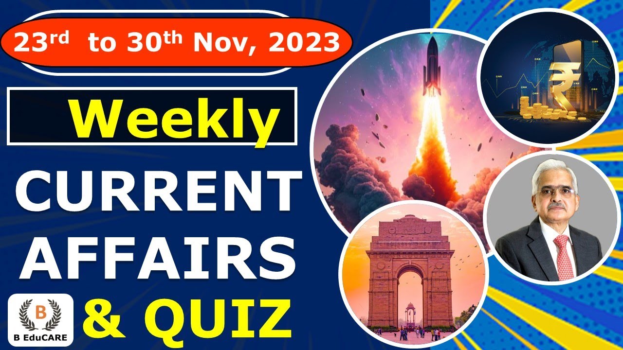 Weekly Current Affairs of November | 23 - 30 Nov | Current Affairs for ...