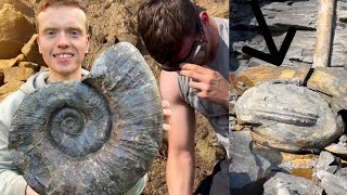 Digging Fossils From Shale Slab! MEGA Ammonite Preparation! 3 Days Outdoor Hunt! | Fossil Hunter