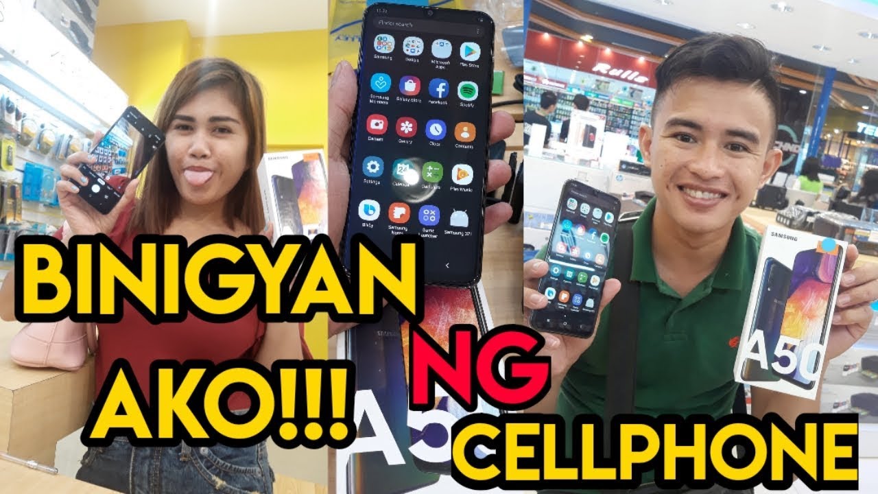 Binigyan ako ng Samsung A50 Unbox natin | 100 Pesos Giveaways youtube converter