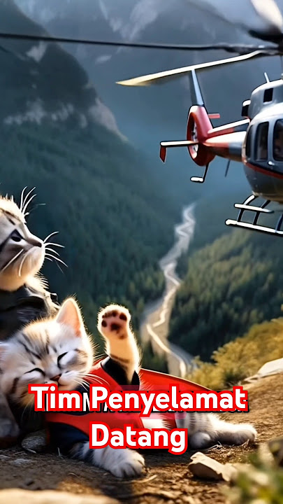 Avil dan kucing putih melihat helikopter #videoshort #animasulucu #animals #cat #animation