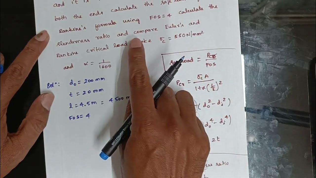 Columns and Struts numerical 4 Euler's Formula Strength of Materials