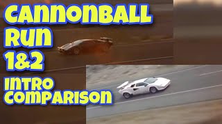Cannonball Run 1 & 2 Intro Comparison [50 yrs of the Lamborghini Countach]