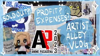 How much I made tabling as a beginner @ Anime Pasadena 2023 ☾ Artist Alley Vlog