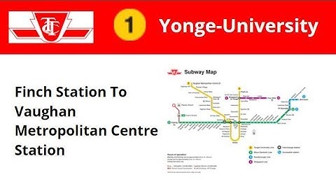 TTC 1 Yonge-University - Finch Station To Vaughan Metropolitan Centre Station - Full Route