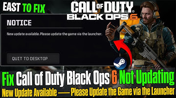 🛠️ Fix “New Update Available — Please Update the Game via the Launcher” in COD: Black Ops 6 💻✅