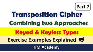 Transposition Cipher | Part 7 | Keyless and Keyed Transposition | Information Security