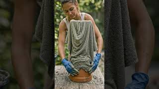 We Turned a Towel Into a Luxury Flower Pot 😳 #diy  #beforeandafter  #transformation #gardening