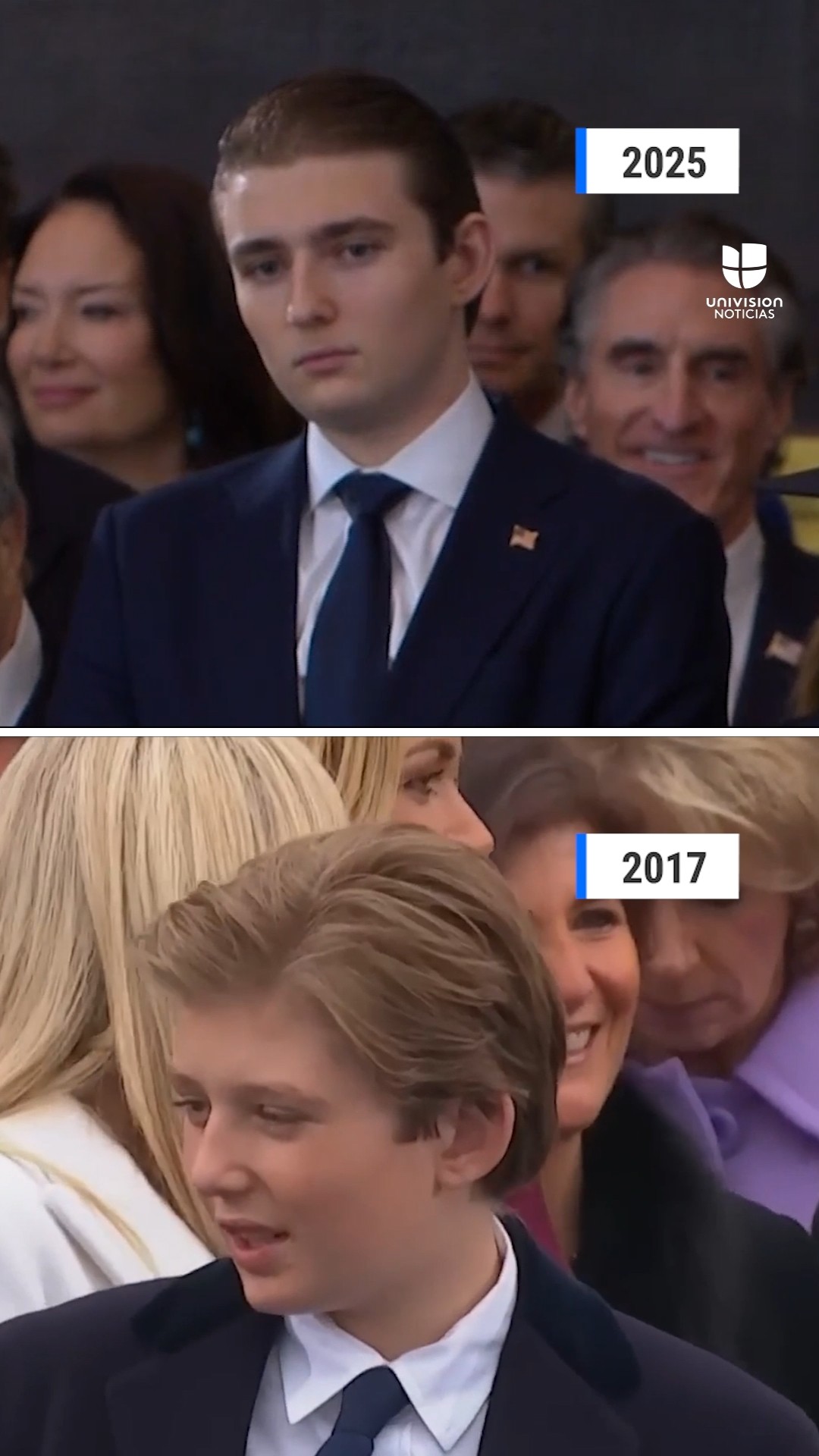 Así ha cambiado Barron Trump desde la primera vez que su padre juramentó como presidente en 2017