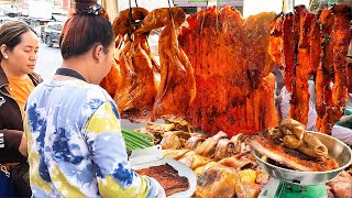 Super Yummy! Crispy Pork Belly, Roast Duck & Braised Pork | Cambodian Street Food