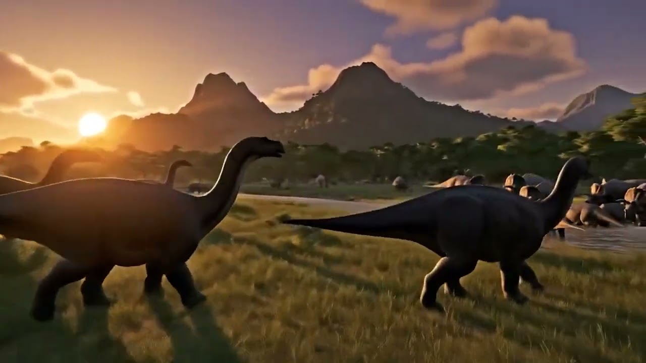 Dinosaurs in drone footage