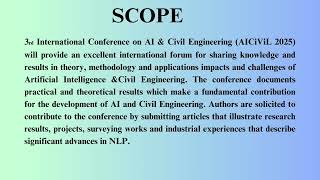 3rd International Conference on AI & Civil Engineering (AICiViL 2025)