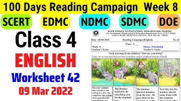 Class 4 English Worksheet 42 Week 8 (9/3/22) || Class 4 English Week 8 Activity sheet 42