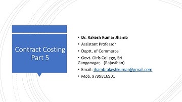 Contract Costing part 5