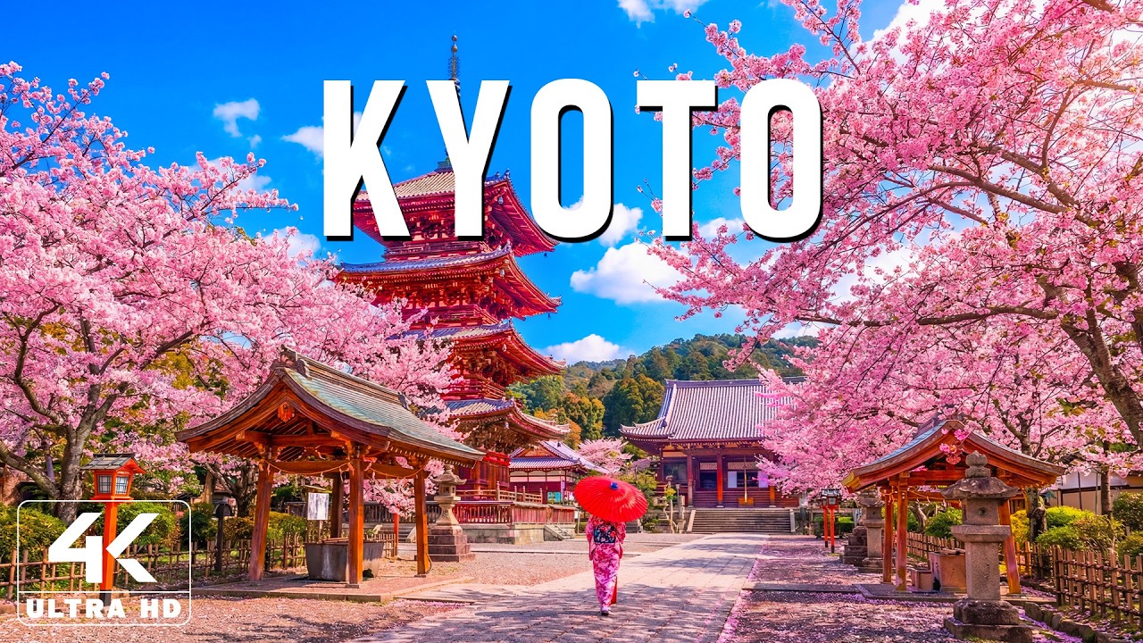Весна в Киото 4K 🌸 Откройте для себя традиционные святилища, сады дзен и нежный весенний ветерок