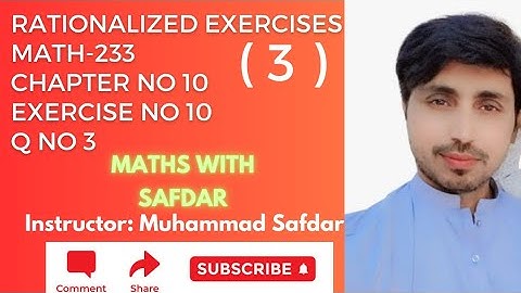 Math-233 Exercise 10  Q No 3 Applied Mathematics-II Rationalized Exercises 2nd Year DAE Maths