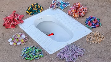 10,000 Diwali Cracker Experiment At Toilet | Crackers testing In Side A Toliet | Patakhe Testing