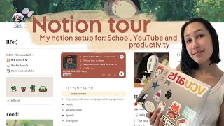 AESTHETIC NOTION TOUR📓| How I organize my life for uni, youtube, and more (FREE notion templates)