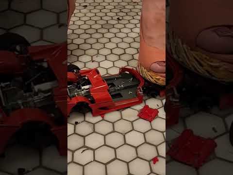 Model car crushed in sandals #asmrcrunch #modelcarcrush #toycarcrush #crushtest