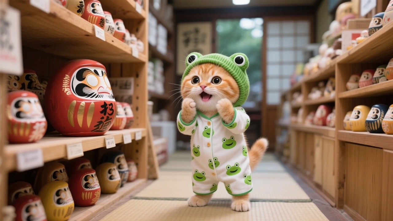 Рыжий котенок всегда приносит неудачу — кошка-мама делает куклы Дарума на удачу 🍀🐾, подборка