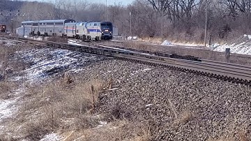 AMTRAK ALERT! Heritage unit PHASE IV #184 leads the SWC passed a waiting EB manifest!