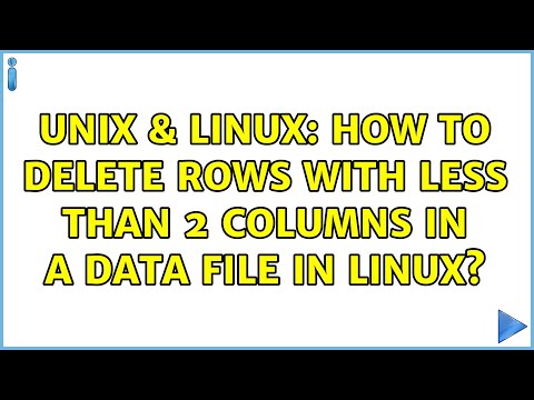 Unix & Linux: How to delete rows with less than 2 columns in a data file in linux?