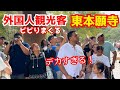京都旅行中のアメリカ人観光客が京都駅からすぐの東本願寺に呆気に取られる
