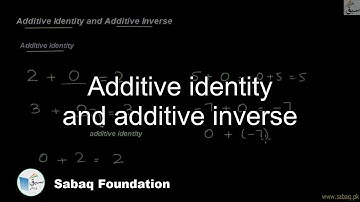 Additive identity and additive inverse, Math Lecture | Sabaq.pk