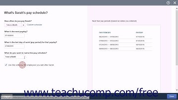 QuickBooks Online Plus 2015 Tutorial Creating Payroll Schedules Intuit Training