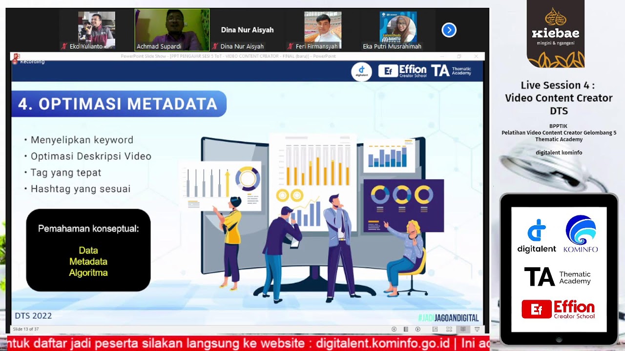 Live BPPTK Pelatihan Vidio Content Creator sesi 5