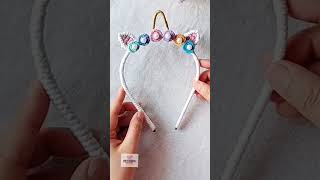 Macrame Unicorn Hairband 🦄| Boho Fantasy DIY | #shorts #ytshorts #macrame #hairband #handmade #viral