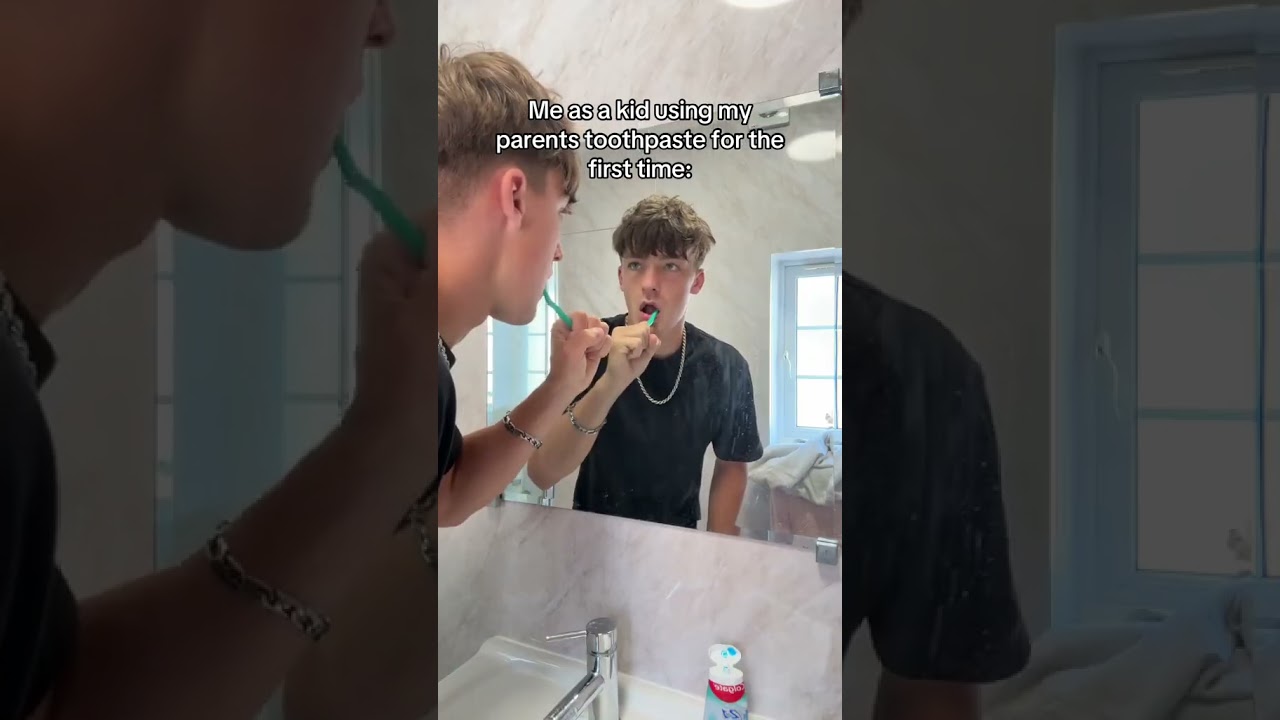 ME AS A KID USING MY PARENTS TOOTHPASTE FOR THE FIRST TIME #relatable #comedy #shorts