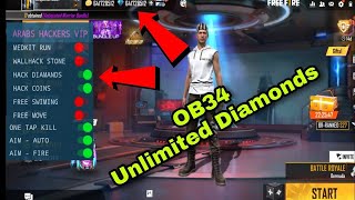 Free Fire Max Mod Menu Hack Ob35 Update Today | 100 % Unlimited Diamonds + Rank Push + Fly Working screenshot 5