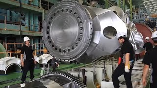The Biggest Ship Engine In The World And CNC Machine Complete Crankshaft Machining