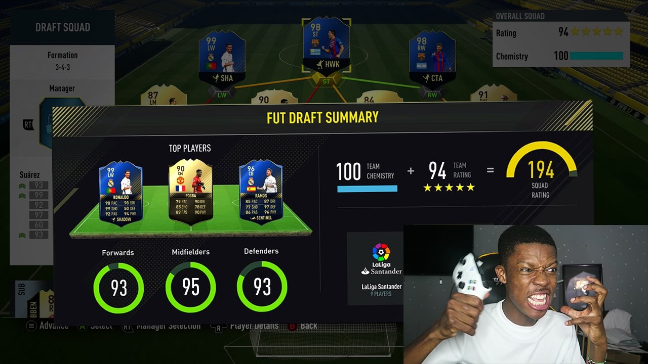 OMG IMPOSSIBLE 194 RATED FUT DRAFT!!! FIFA 17 WORLD RECORD FUT DRAFT CHALLENGE
