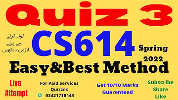 Cs614 quiz 3 2022 Cs614 quiz 3 spring solution 2022 Cs614 quiz 3 solution 2022 Cs614 quiz no 3 2022