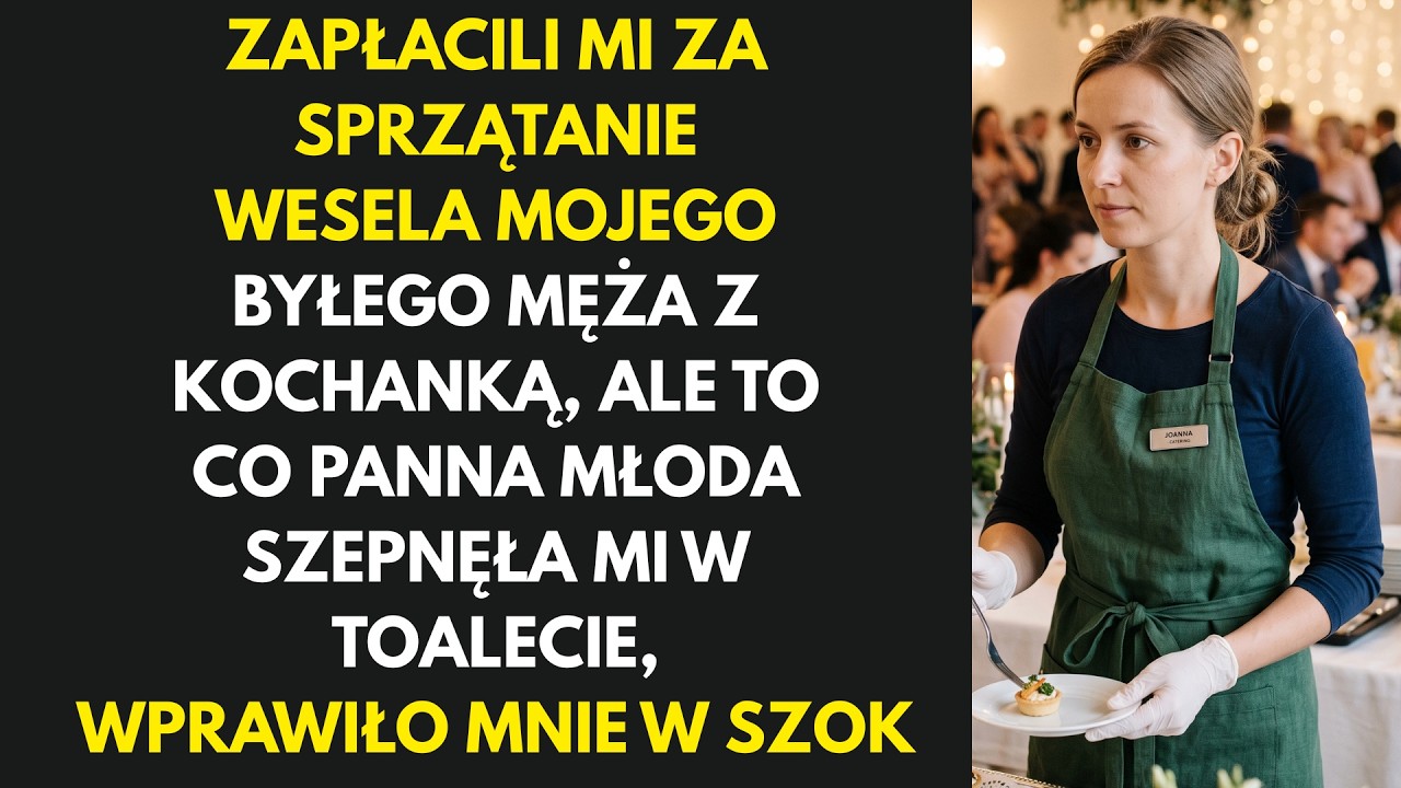 Usłyszałam własne nazwisko w łazience na weselu mojego byłego męża. Stałam tam z wiadrem i mopem, a jego nowa żona chichotała do telefonu kilka kabin dalej. Myślała, że jestem tylko sprzątaczką,...