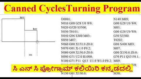 #41 CNC Programming in Kannada/Canned Cycles Turning Program/G71 OD Roughing & G70 Finishing Cycle