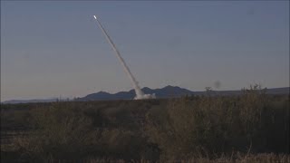 Marines fire a High Mobility Artillery Rocket System (HIMARS)