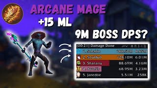9M Boss DPS! Arcane Mage pumpingg in 11.1.5 Gameplay | +15 ML TWWS2