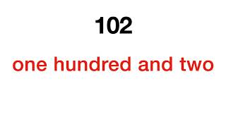 Numbers 100 to 110