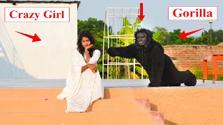 Gorilla Attack Prank | Scary Fake Gorilla Prank on Girls (Part 5) | 4 Minute Fun