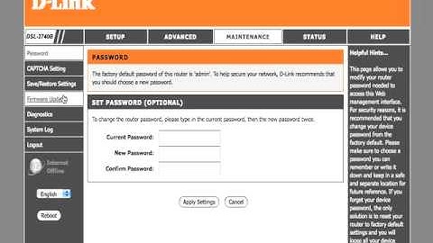 D-Link Dsl-2740B: Update Firmware