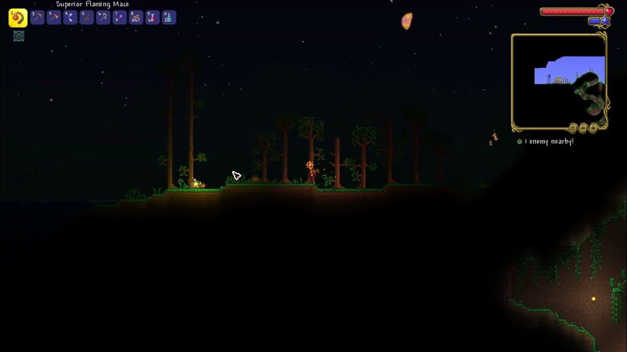 Terraria Turning a mace into a flaming mace by using torches YouTube