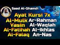 Ayat Kursi 7x,Surah Al Mulk,Ar Rahman,Al Waqiah,Yasin,Fatihah,Ikhlas,Falaq,An Nas By Saad Al-Ghamdi
