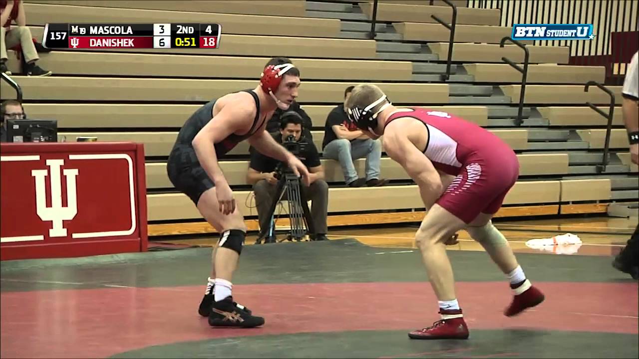 Maryland Terrapins at Indiana Hoosiers Wrestling: 157 Pounds - Mascola vs. Danishek