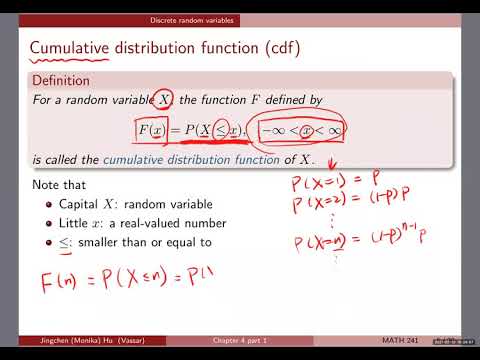 [Chapter 4] #2 Cumulative distribution functions (cdf)