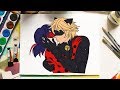 Miraculous Ladybug and Cat Noir Kiss Coloring Book Pages How to Draw Miraculous Ladybug Kiss Adrien